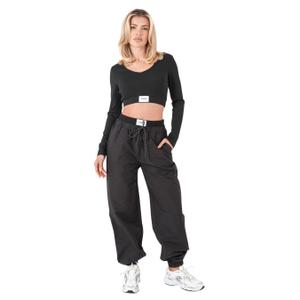 34111-blac-jogging-nylon-avec-double-ceinture-femme-sixth-june-noir