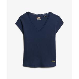 w1011753a-zrn-t-shirt-a-lisere-en-dentelle-femme-superdry-essential-bleu-marine-profond