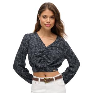 w6011553a-c8v-blouse-noue-sur-le-devant-femme-superdry-vintage-bleu-marine-a-petites-fleurs