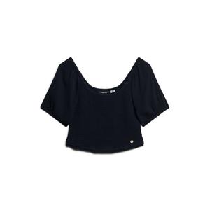 w6011857a-98t-t-shirt-tisse-smocke-femme-superdry-bleu-marine-eclipse