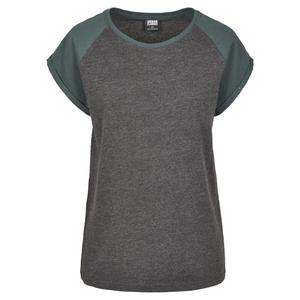 tb1913-02251-u-t-shirt-femme-grandes-tailles-urban-classic-contrat-raglan-marron-fonce-vert-bouteille