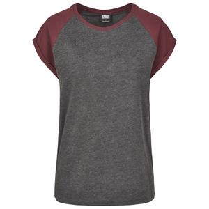 tb1913-02252-u-t-shirt-femme-grandes-tailles-urban-classic-contrat-raglan-marron-fonce-rouge-fonce