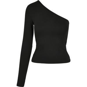 t-shirt-femme-urban-classic-aymmetric-longleeve-noir