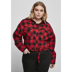 tb3753-00044-u-chemise-femme-urban-classics-short-oversized-check-grandes-tailles-noir-rouge