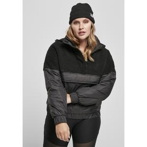 tb3990-00825-u-polaire-femme-urban-classics-sherpa-mix-pull-over-grandes-tailles-noir-noir