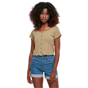 tb4103-00472-u-t-shirt-court-cotele-boutonne-femme-urban-classics-gt-vert-kaki